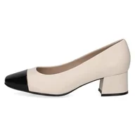 Czółenka - CAPRICE Damskie czółenka 9-22305-42, Offwhite Black, 41 EU - miniaturka - grafika 1