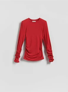 Reserved - Bluzka z marszczeniami - czerwony - Bluzki damskie - miniaturka - grafika 1