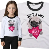 Piżamy dla dziewczynek - Piżama dziecięca Dziewczyna Która Kocha Mopsy 98/104 - VoloDonum - miniaturka - grafika 1