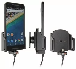 Uchwyt uniwersalny regulowany do Apple iPhone 15 w futerale lub etui o wymiarach: 62-77 mm (szer.), 6-10 mm (grubość) z wbudowanym kablem USB-C oraz ładowarką samochodową - Uchwyty samochodowe do telefonów - miniaturka - grafika 1