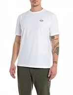 Koszulki męskie - Replay T-shirt męski Regular Fit Hyperflex, 001 White, XL - miniaturka - grafika 1