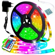 Lampy pozostałe - Taśma Led Ledy Wodoodporna 5M Kolorowa RGB + Pilot - miniaturka - grafika 1