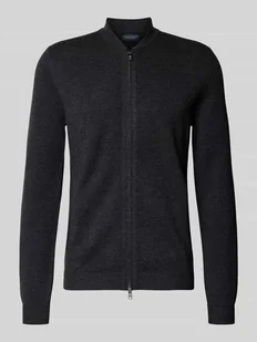 Kurtka z dzianiny o kroju slim fit ze stójką - Swetry męskie - miniaturka - grafika 1