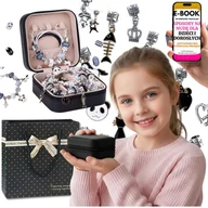 Biżuteria dla dzieci - KREATYWNY ZESTAW DO BIŻUTERII DLA DZIECI KORALIKI, CHARMSY, SZKATUŁKA + TORBA PREZENT ŚWIĄTECZNY DLA DZIEWCZYNKI + EBOOK-3 - miniaturka - grafika 1