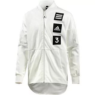 Kurtki męskie - Adidas Męskie Varsity Jacket kurtka, biały, M B47248 - grafika 1