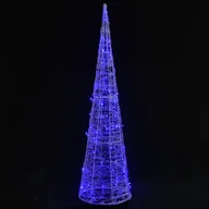 Oświetlenie świąteczne - vidaXL vidaXL Stożek dekoracyjny, akrylowy, niebieski, LED, 90 cm - miniaturka - grafika 1