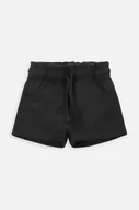 Spodnie i spodenki dla dziewczynek - Coccodrillo szorty bawełniane dziecięce kolor czarny gładkie - miniaturka - grafika 1