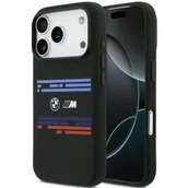 Etui i futerały do telefonów - Etui BMW M Silicon Horizontal Line MagSafe do Apple iPhone 17 Pro Czarny - miniaturka - grafika 1
