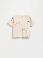 Bluzki dla niemowląt - Reserved - Bawełniany t-shirt z nadrukiem - złamana biel - miniaturka - grafika 1