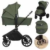 Wózki dziecięce - Wózek 2w1 GONDOLA SPACERÓWKA PRZÓD TYŁ AiryDots DUŻE KOŁA Lionelo Mika Plus - miniaturka - grafika 1