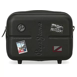 Pepe Jeans Torba toaletowa z torbą na ramię, 29 x 21 x 15 cm, czarno-biała, 29 x 21 x 15 cm, elastyczna kosmetyczka z torbą na ramię - Kosmetyczki, organizery i kuferki - miniaturka - grafika 1