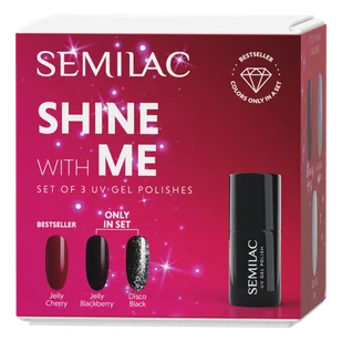 Semilac Shine With Me Set - Lakiery hybrydowe - miniaturka - grafika 1