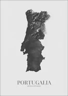 Plakaty - Portugalia, mapa grafitowa - plakat 60x80 cm - miniaturka - grafika 1