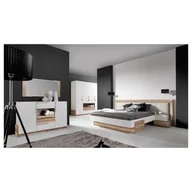 Meble do sypialni - Zestaw Mebli do Sypialni A Morena Meblar Biały / Orzech Baltimore / Hugo 2 - miniaturka - grafika 1