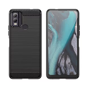 Etui Carbon Case do Nokia C22 elastyczny czarny - Etui i futerały do telefonów - miniaturka - grafika 3
