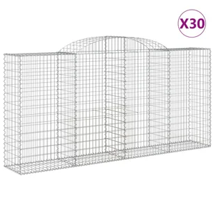 vidaXL Gabiony z wysokim łukiem 30 szt. 300x50x140/160cm Ocynkowane żelazo - Ogrodzenia - miniaturka - grafika 1