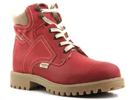 Botki damskie - Skórzane trapery, śniegowce damskie ocieplone wełną - HELIOS Komfort 616-2, czerwone - Helios Komfort - miniaturka - grafika 1