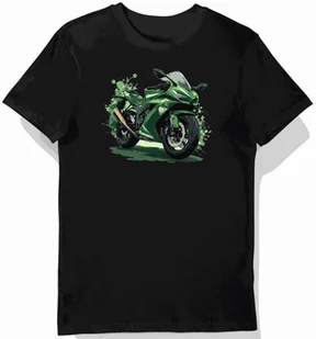 Koszulka męska czarna Motocyklowa Kawasaki Przygody L - Koszulki męskie - miniaturka - grafika 1