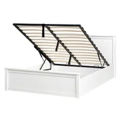 Łóżka - Łóżko z pojemnikiem Drewno sosnowe LAMBRES 140 x 200 cm Biały - miniaturka - grafika 1