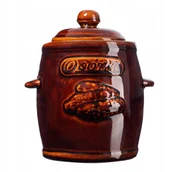 Beczki - KADAX Beczka Kamionkowa Garnek Kamionka 5L Do Kiszenia Kapusty Ogórków Kołnierz - miniaturka - grafika 1