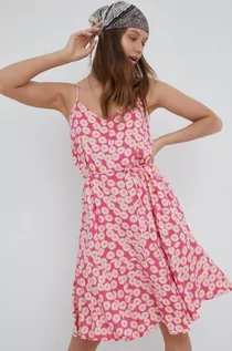 Sukienki - Pieces sukienka kolor różowy mini prosta - grafika 1