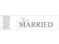 Wesele i ślub - PartyDeco Tablica rejestracyjna "Just Married", srebrna TT79 - miniaturka - grafika 1