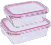 Pojemniki kuchenne - Lamart Szklane Prostokątne LT6057 2szt AIR 600ml/1000ml - miniaturka - grafika 1