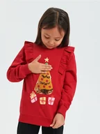 Swetry dla dziewczynek - Sinsay - Bluza - czerwony - miniaturka - grafika 1