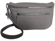 Nerki - Nerka Damska Na Ramię, Szara Torebka Damska, Saszetka Na Szerokim Pasku - miniaturka - grafika 1