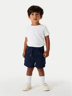 Spodenki damskie - NAME IT Szorty materiałowe Ben 13225803 Granatowy Baggy Fit - miniaturka - grafika 1