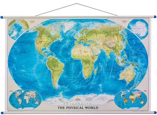 Świat mapa ścienna fizyczna 1:35 842 000 National Geographic - Mapy i plansze edukacyjne - miniaturka - grafika 1
