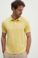 Koszulki męskie - Pepe Jeans polo bawełniane kolor żółty gładki - miniaturka - grafika 1