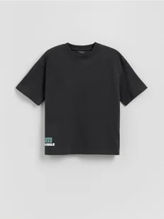 Reserved - Bawełniany t-shirt z nadrukiem - ciemnoszary - Koszulki dla chłopców - miniaturka - grafika 1
