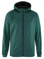 Kurtki męskie - Craft ADV Unify FZ Hood, męska kurtka z kapturem, rozmiar XL, opal, poliester z recyklingu, ergonomiczne, elastyczne dopasowanie, kaptur ze sznurkiem ściągającym, 2 kieszenie, bluza z kapturem, męska - miniaturka - grafika 1