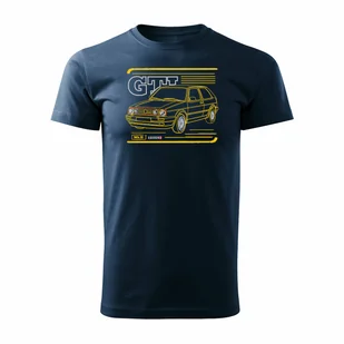 Koszulka z samochodem VW Golf 2 II męska granatowa REGULAR-M - Koszulki męskie - miniaturka - grafika 1