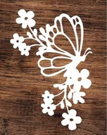 Zabawki kreatywne - Motyl wśród kwiatów- wycinanka z kartonu - miniaturka - grafika 1