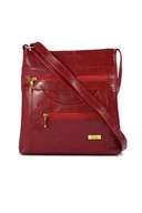 Torebki damskie - Damska czerwona listonoszka skórzana - miniaturka - grafika 1