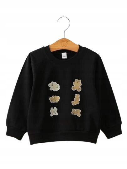 SHEIN BLUZA DZIECIĘCA CZARNA Z NADRUKIEM 90 V3Q