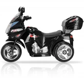 Pojazdy elektryczne dla dzieci - Motocykl na akumulator dla dzieci z klaksonem i muzyką, motor trójkołowy, czarny - miniaturka - grafika 1