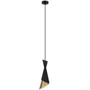 Oprawy, klosze i abażury - Italux Lampa MALIA śr 13,5 cm czarno złota 1x40W E27 - miniaturka - grafika 1