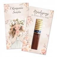 Bombonierki i czekoladki - 10x PODZIĘKOWANIE MERCI NA PIERWSZĄ KOMUNIĘ bilecik PINKROSE PINKCLOUD - miniaturka - grafika 1