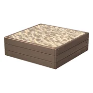 Place zabaw - Piaskownica ogrodowa imitacja drewna 75,6x75,6x25 cm brązowa - miniaturka - grafika 1