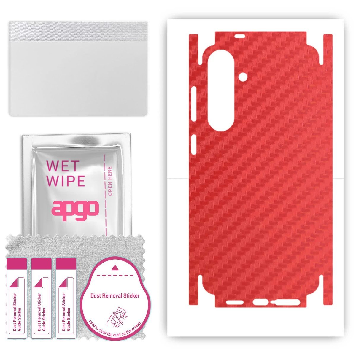 Folia naklejka skórka strukturalna na TYŁ+BOKI do Samsung Galaxy S24+ Plus - Carbon Czerwony - apgo SKINS