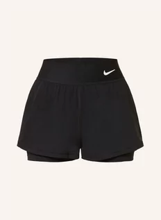 Spodenki damskie - Nike Szorty Tenisowe 2 W 1 Nikecourt Dri-Fit Advantage schwarz - grafika 1