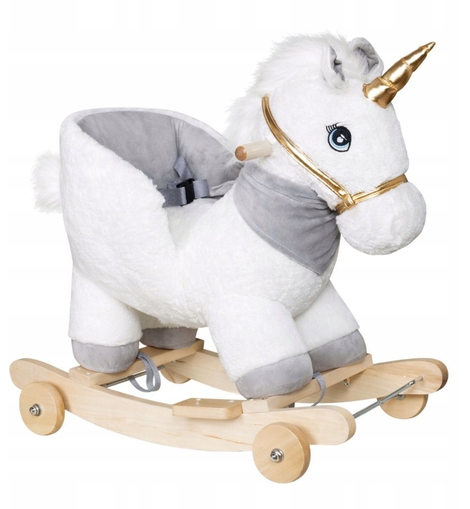 Koń Na Biegunach Jednorożec Jeździk 2w1 Bujak Dla Malucha Biały