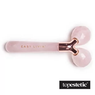 Easy Livin Easy Livin 3D Lift Beauty Roller Masażer do twarzy z dwoma głowicami z różowego kwarcu 1 szt - Rollery do masażu - miniaturka - grafika 1