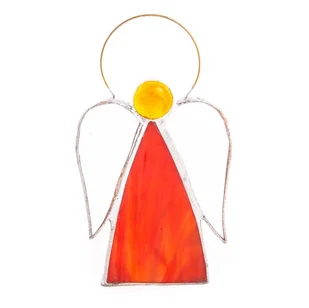 Anioł Witraż Aniołek Figurka 13Cm Różne Kolory - Ozdoby bożonarodzeniowe - miniaturka - grafika 1