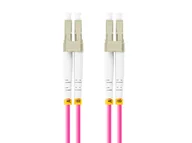 Pozostałe akcesoria sieciowe - Lanberg, Patchcord światłowodowy mm lc/upc-lc/upc duplex 3.0mm om4 50/125 lszh 0.5m fioletowy lanberg - miniaturka - grafika 1