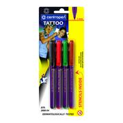 Przybory szkolne - Markery Do Tatuażu Centropen Tattooing 2880 4 Kolory + Szablony - miniaturka - grafika 1