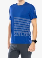 Koszulki sportowe męskie - Koszulka do biegania Salomon Sense Aero S/S Tee Graphic - surf the web - miniaturka - grafika 1